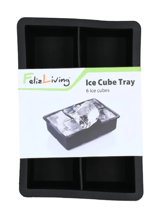 Felli Elegant and Modern Design Rectangular Ice Cube Tray Black 16.2 x 5 cm Y1K160026